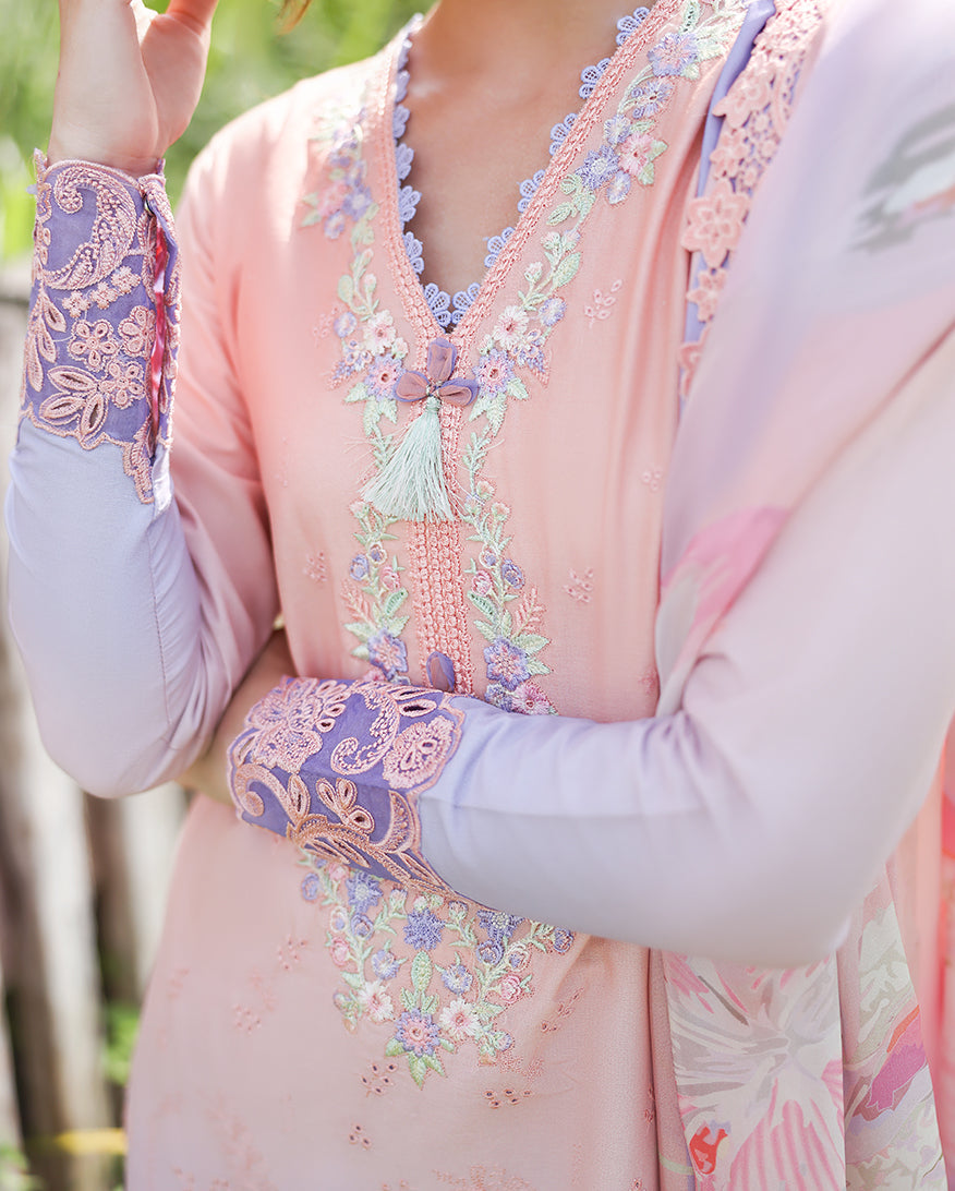 Mushq | Solace Ombre Chikankari | Morning Veil