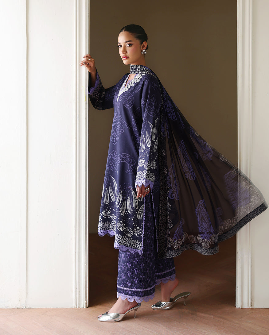 Roheenaz | Eclat Garden Printed Lawn | Orchid Garden