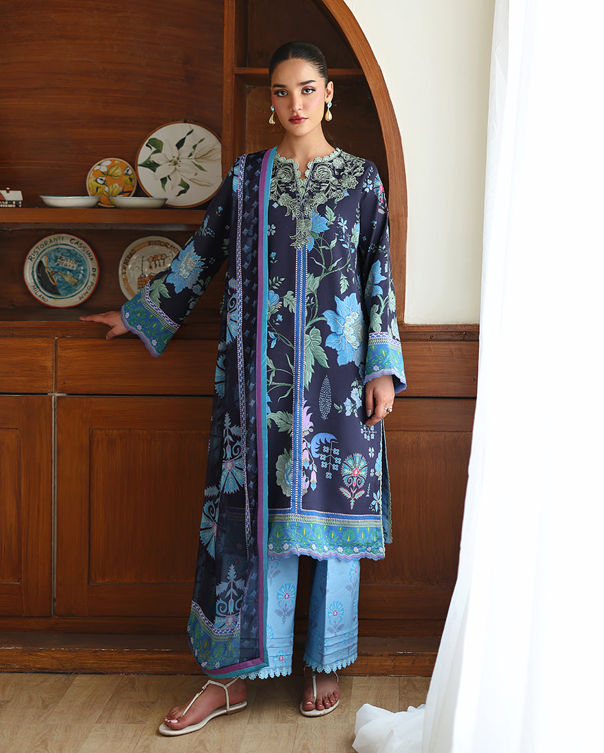 Roheenaz | Eclat Garden Printed Lawn | Orchid meadow