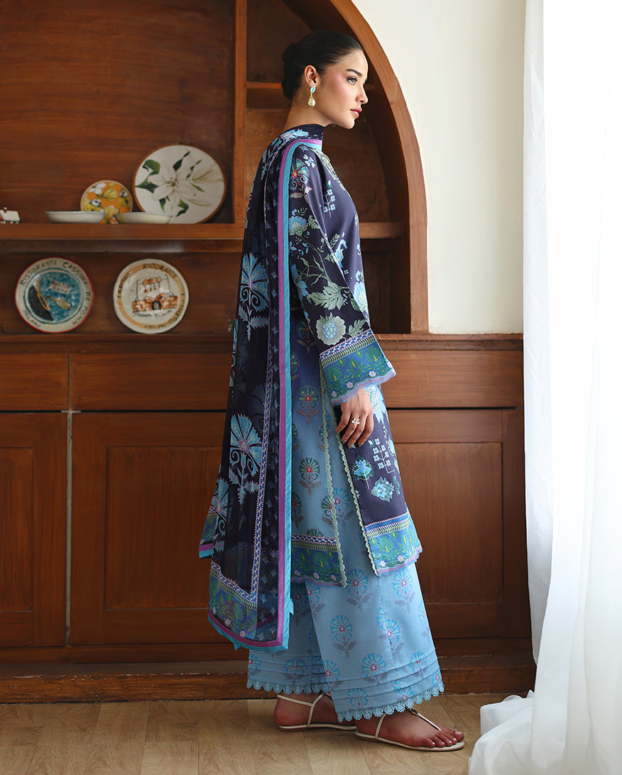 Roheenaz | Eclat Garden Printed Lawn | Orchid meadow