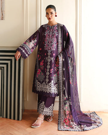 Roheenaz | Eclat Garden Printed Lawn | Poppy bloom