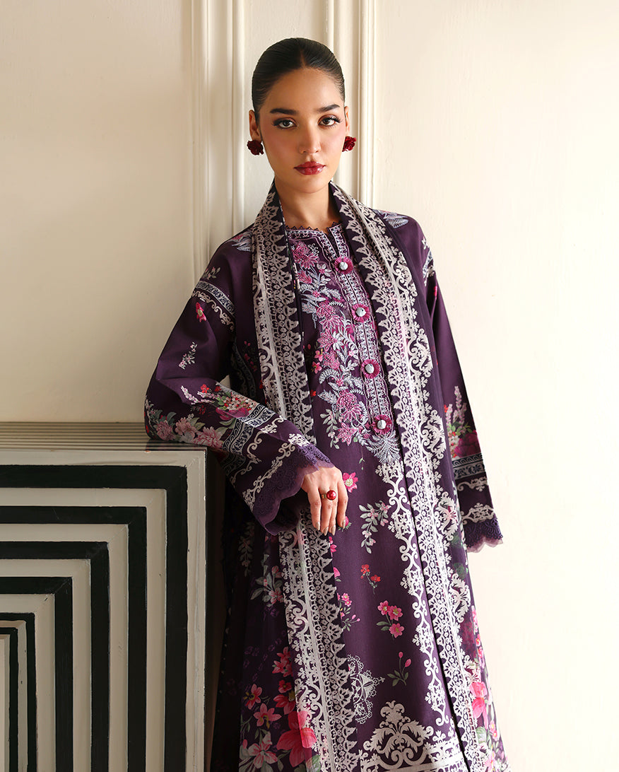 Roheenaz | Eclat Garden Printed Lawn | Poppy bloom
