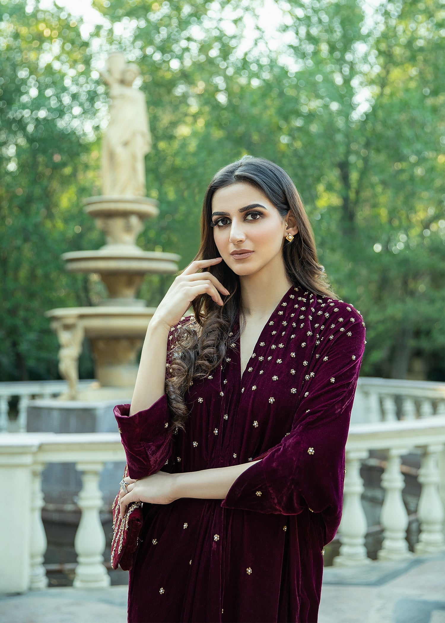 Purple Haze | Velvet Formals | Burgendy Velvet Kaftan