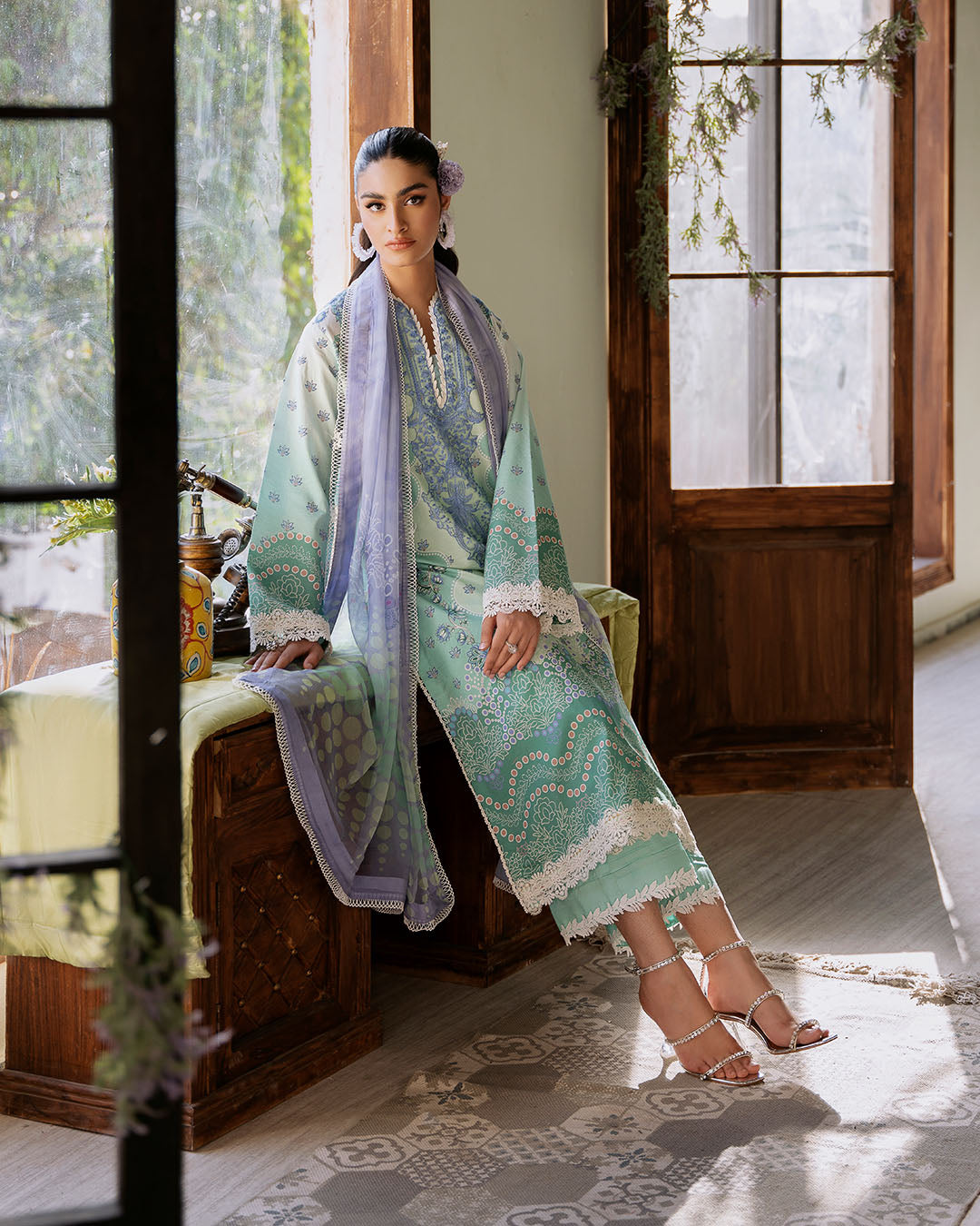 Roheenaz | Flora Printed Lawn | Elysium