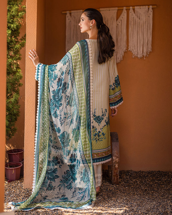 Roheenaz | Azalea Printed Lawn 24 | Ivory Elegance