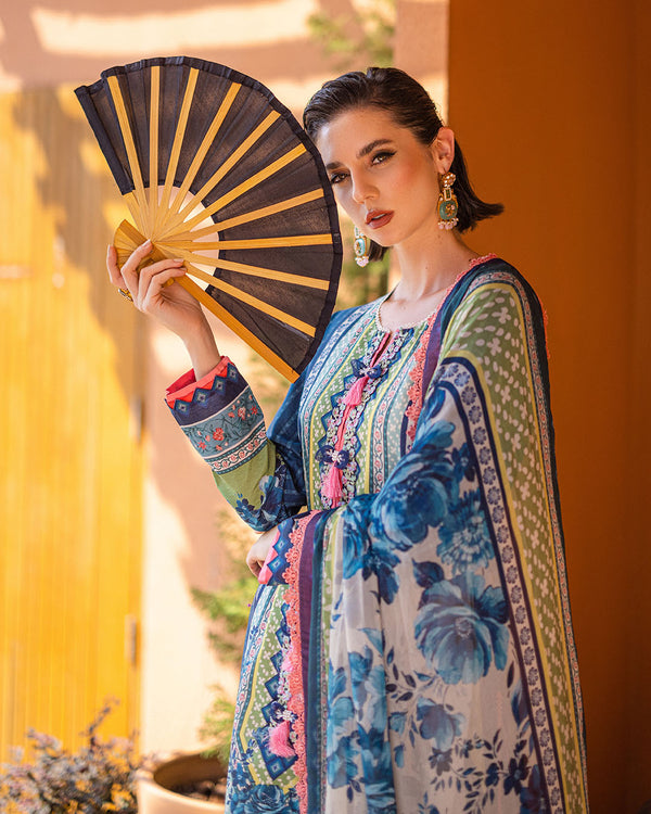 Roheenaz | Azalea Printed Lawn 24 | Mirage Mesh