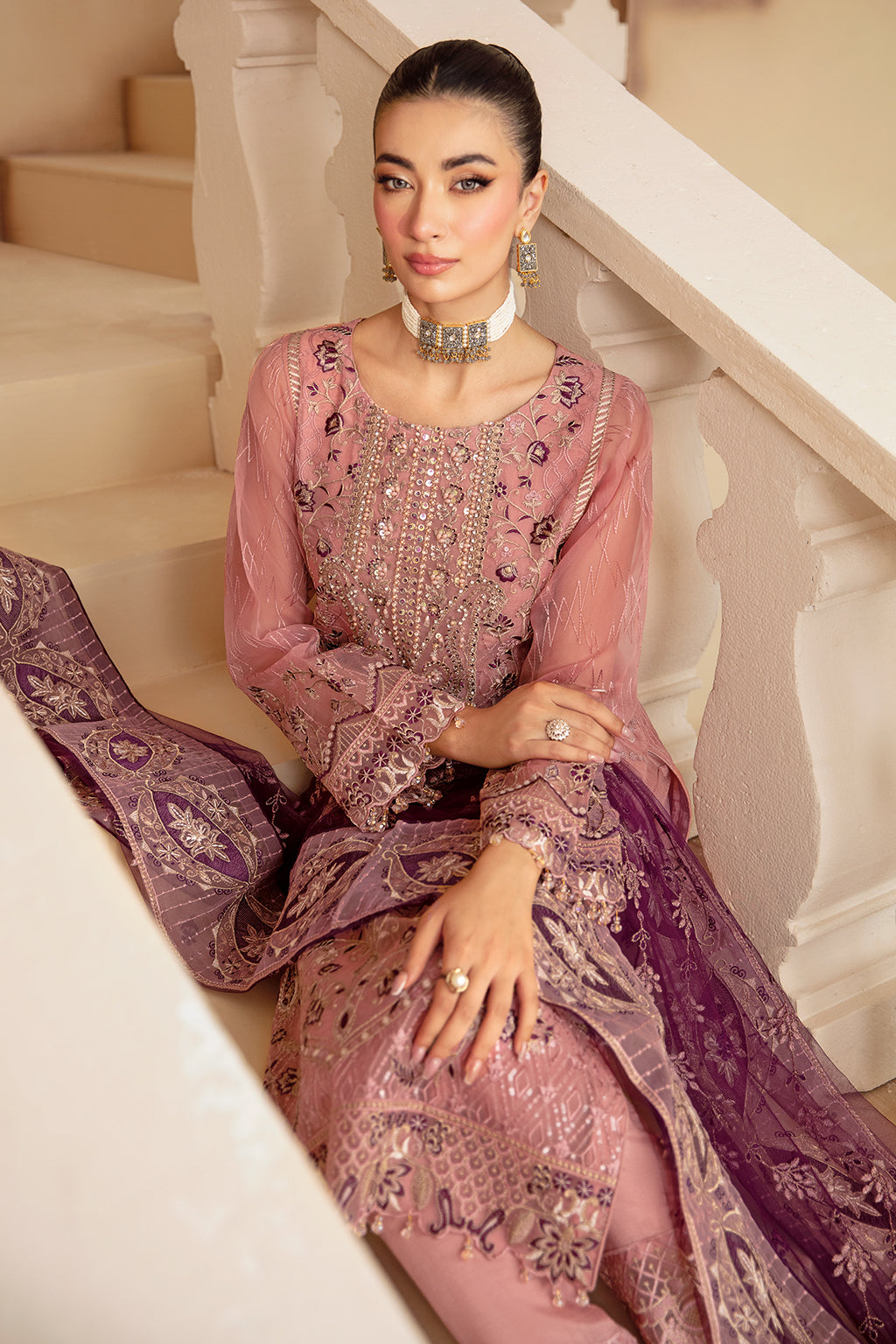 Ramsha | Minhal Organza Collection |  M-1210