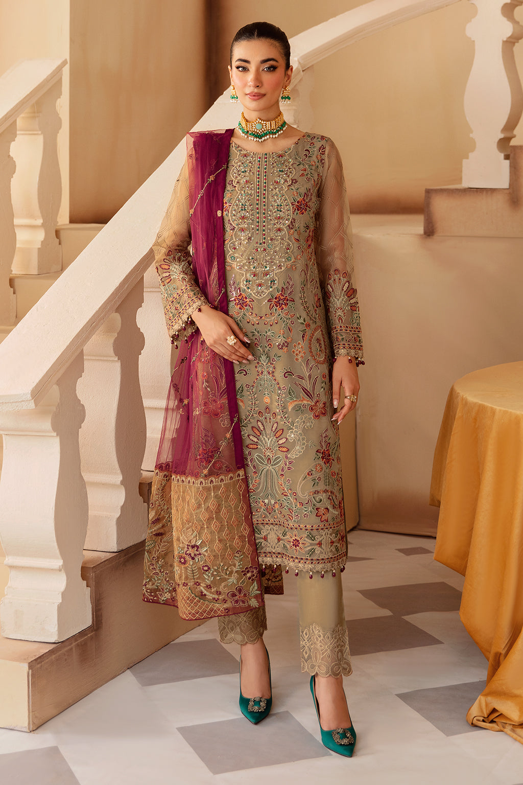 Ramsha | Minhal Organza Collection | M-1208