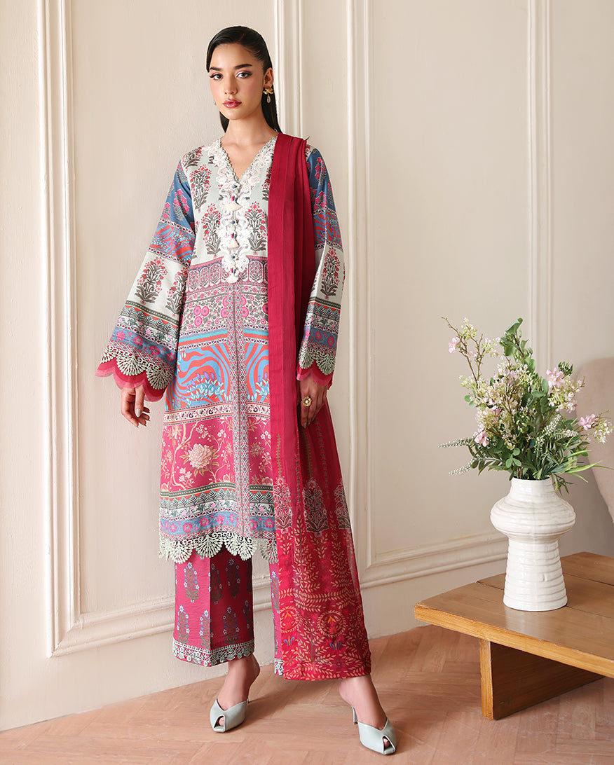 Roheenaz | Eclat Garden Printed Lawn | Rosette Dream