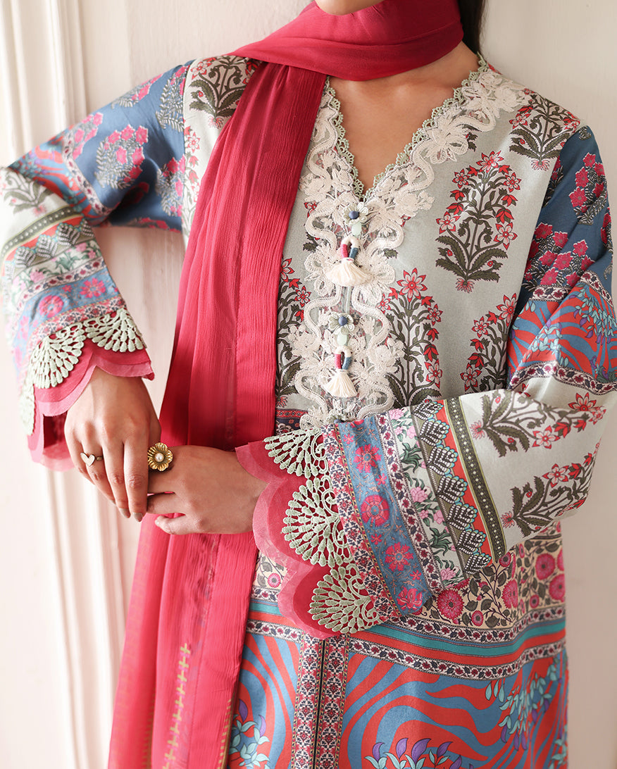 Roheenaz | Eclat Garden Printed Lawn | Rosette Dream