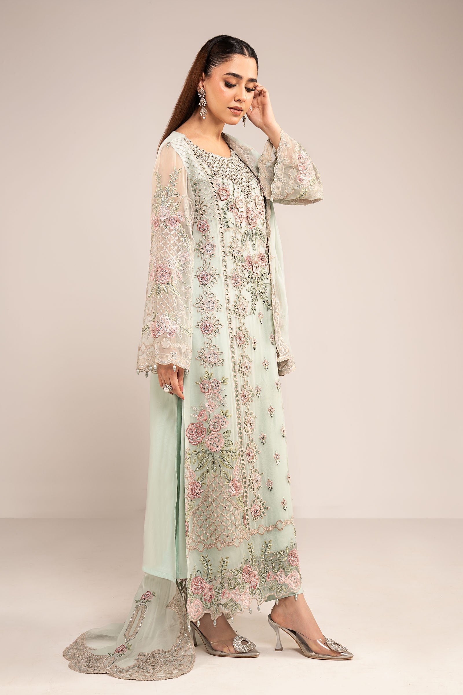 Maria  B | luxury formals | SF-EF26-01-Sea Green