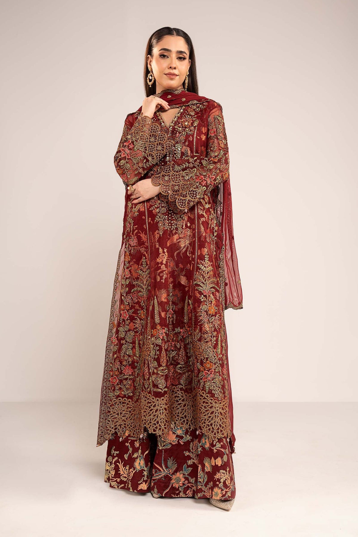 Maria B | Luxury Formals | SF-EF26-02-Maroon