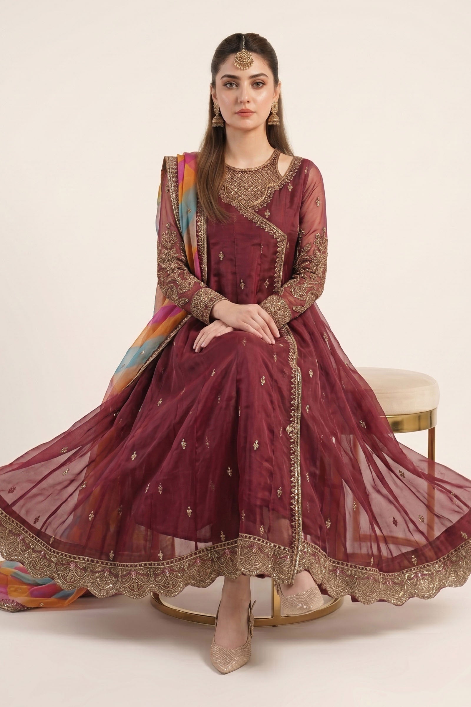 Maria B | Luxury Formals | SF-EF26-08-Maroon