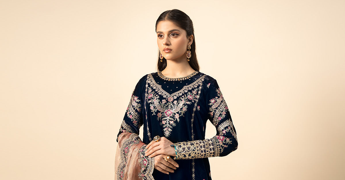Maria B | Formal Wears | Velvet Suit | SF-W24-80
