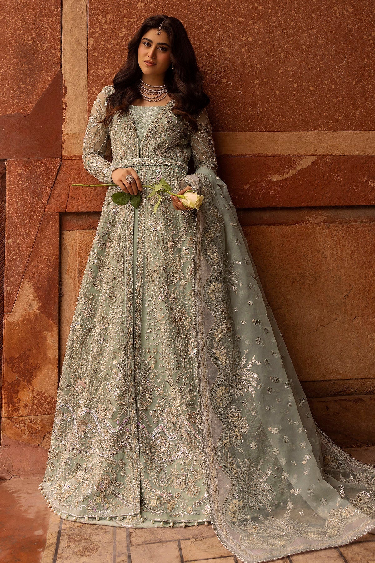 Motifz | Bridal Couture | 0015-MEHTAB EMBROIDERED ORGANZA STITCHED