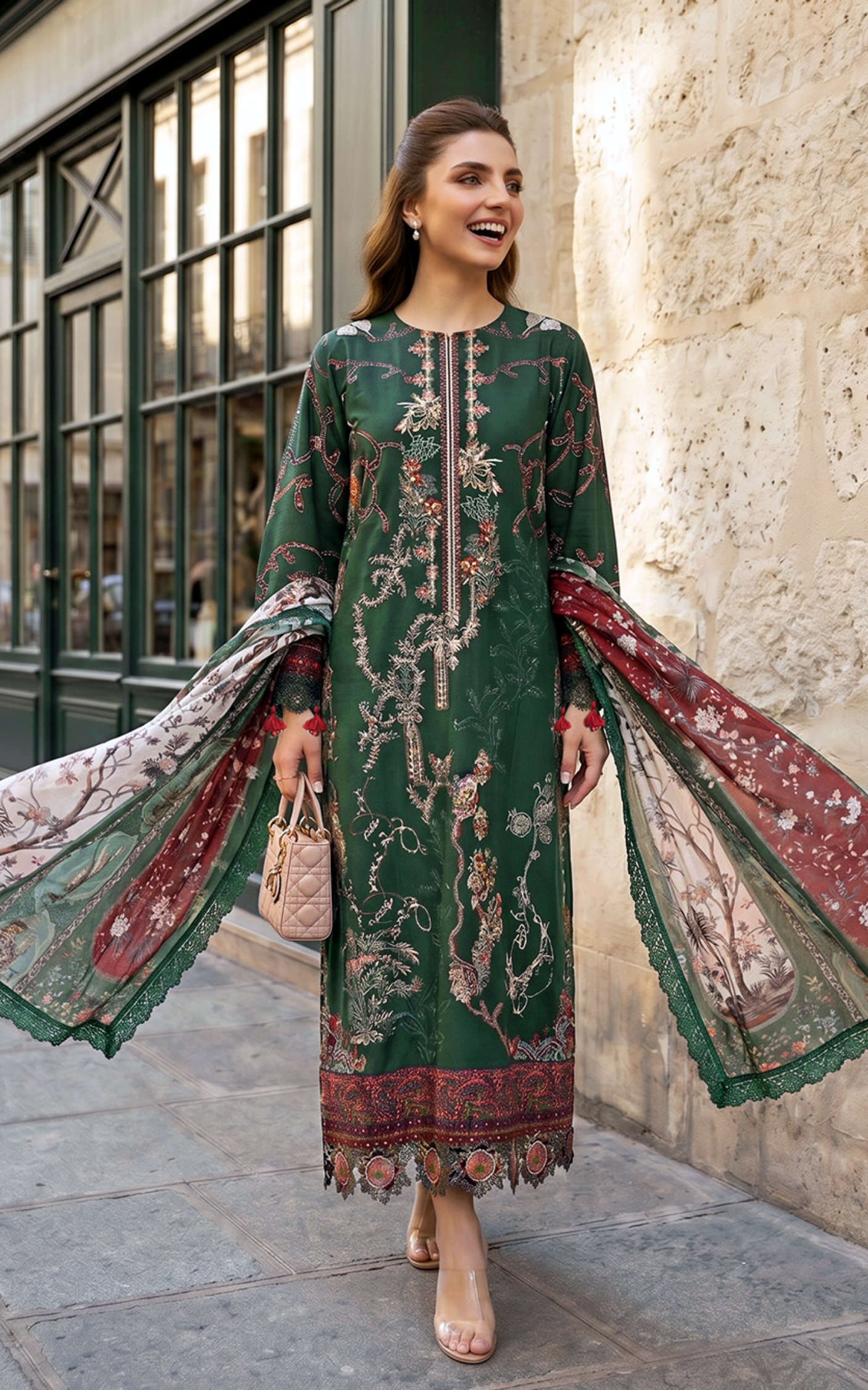 Asifa and Nabeel | Summer Lawn 26 | Green Majestic (SL26-01)