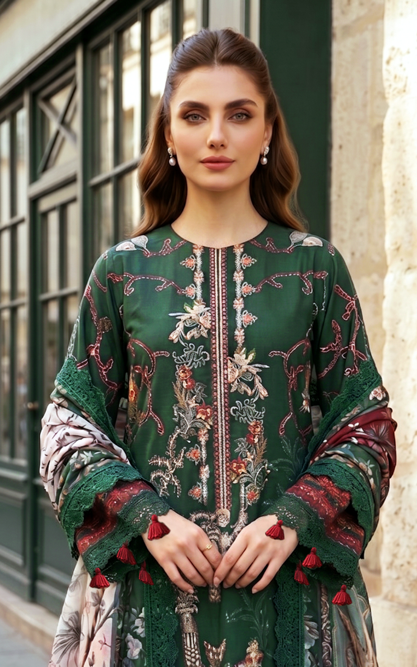 Asifa and Nabeel | Summer Lawn 26 | Green Majestic (SL26-01)