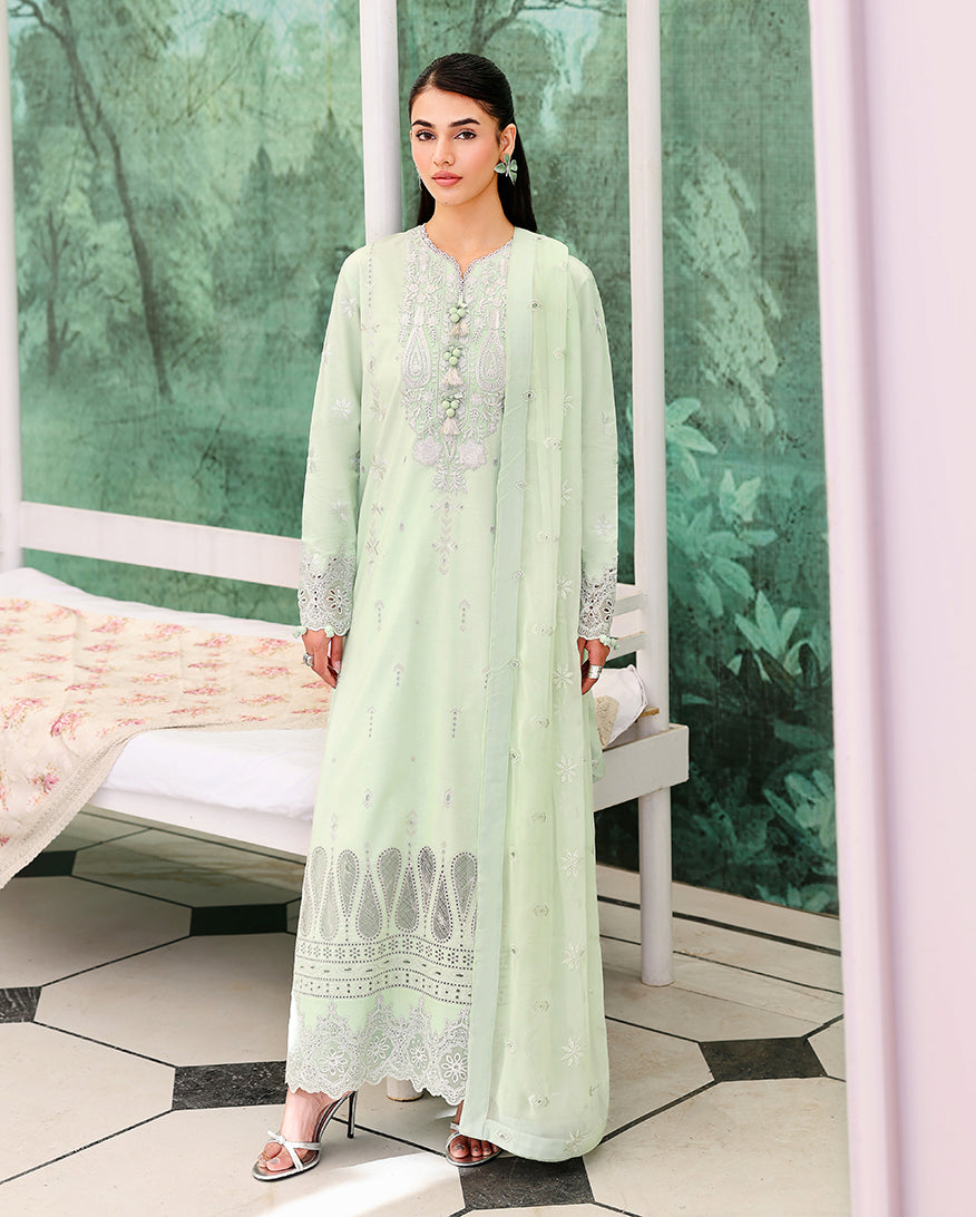 Roheenaz | Veil of Summer Chikankari | Serene Dusk