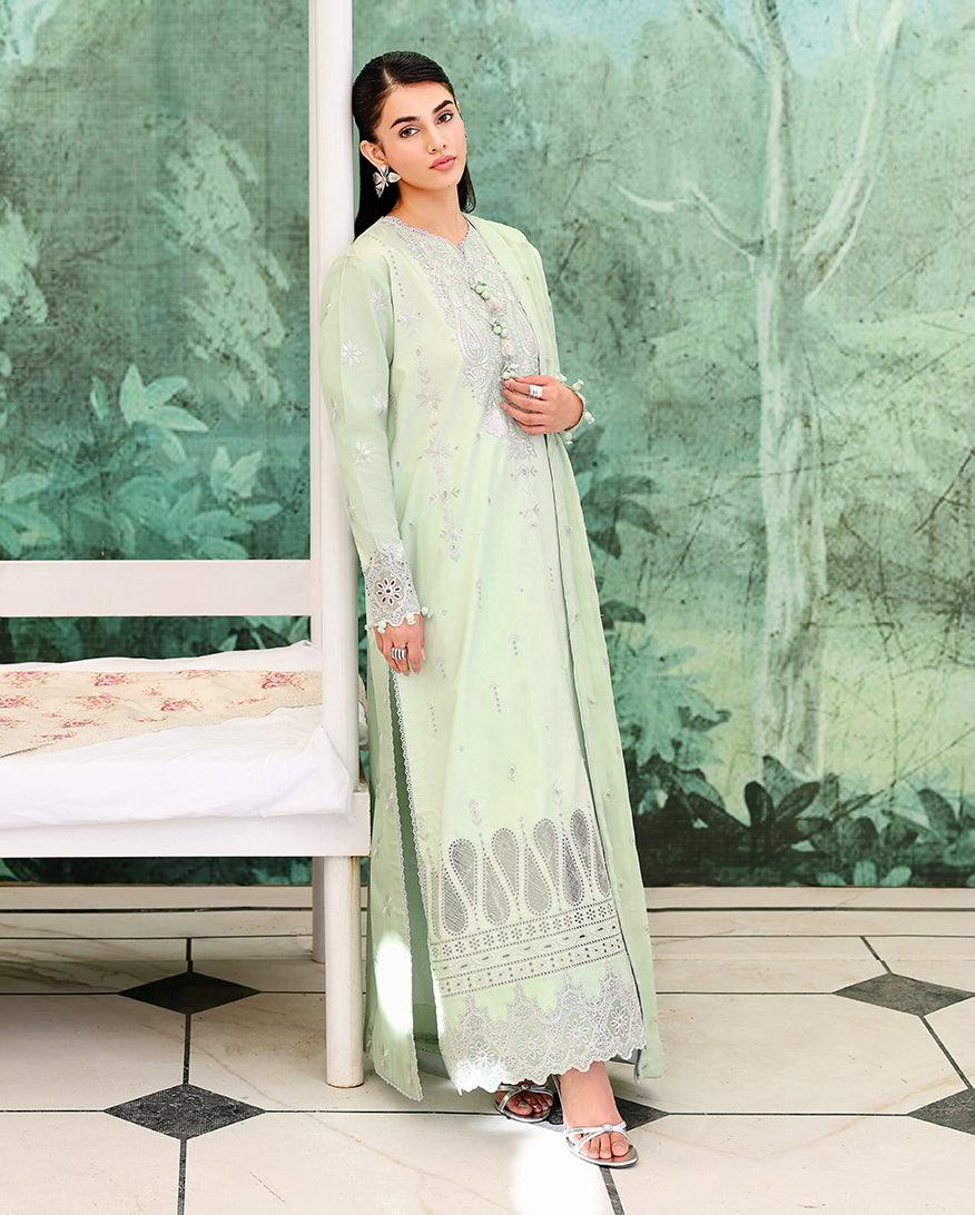 Roheenaz | Veil of Summer Chikankari | Serene Dusk