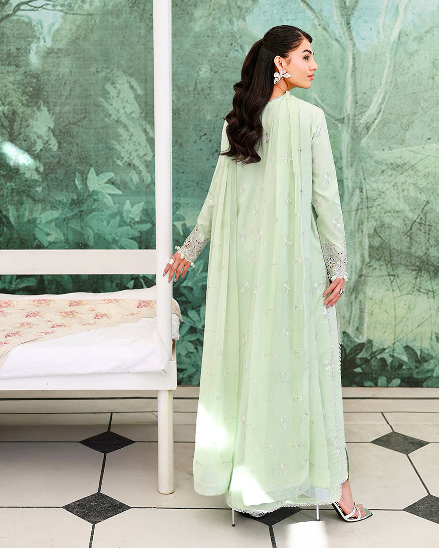 Roheenaz | Veil of Summer Chikankari | Serene Dusk