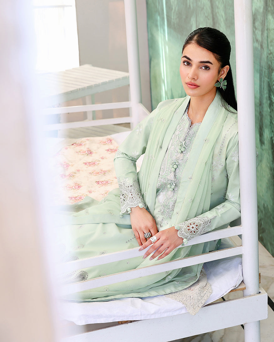 Roheenaz | Veil of Summer Chikankari | Serene Dusk