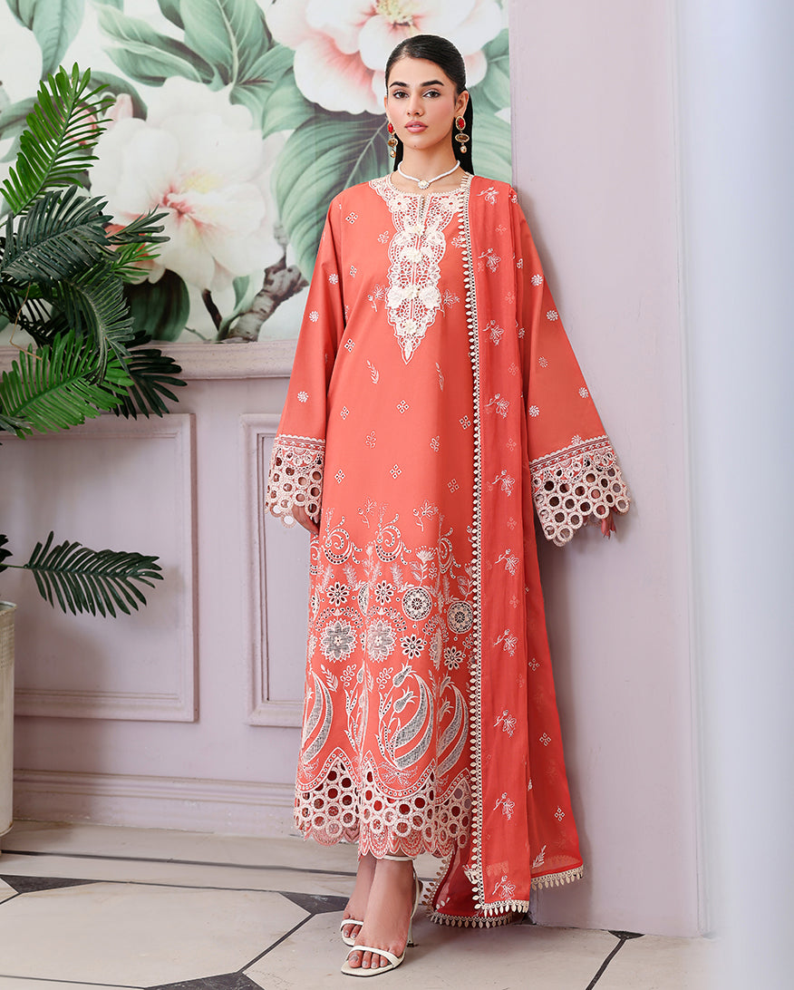 Roheenaz | Veil of Summer Chikankari | Soleil Blanc