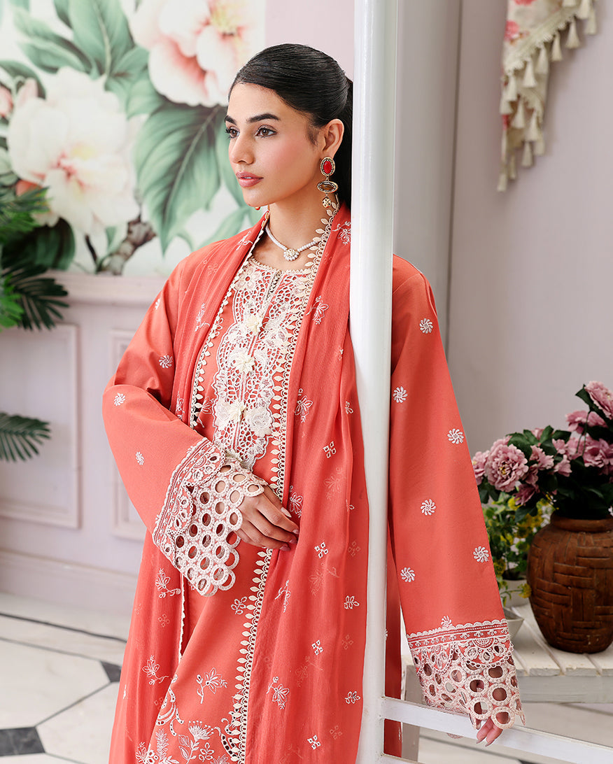 Roheenaz | Veil of Summer Chikankari | Soleil Blanc