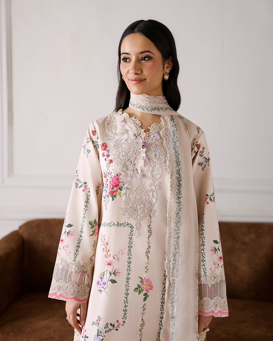 Roheenaz | Sunlit Tales Printed Embroidered Edit | Sunflare Petal