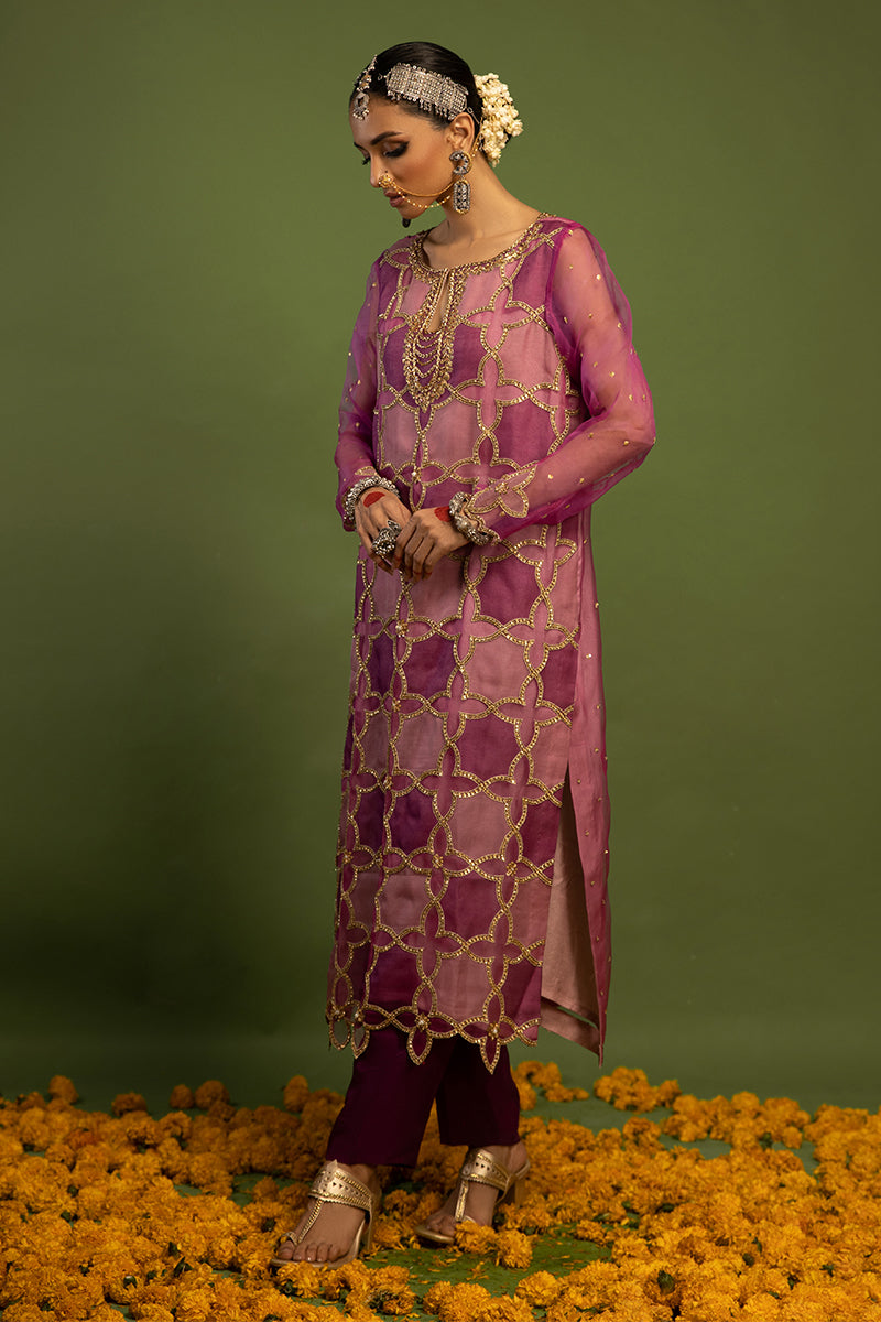 Wardha Saleem | Luxury Pret Traditional Wear | SARAAB - PLUM HEAVY (2 PC)