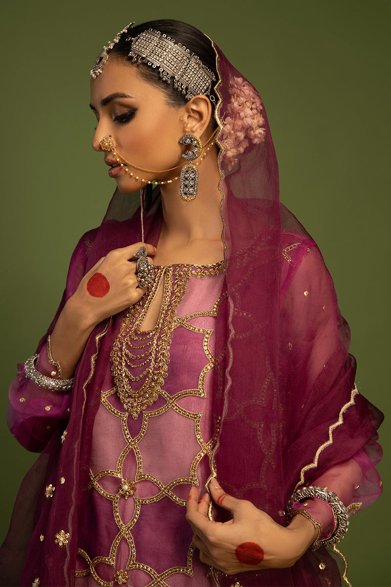 Wardha Saleem | Luxury Pret Traditional Wear | SARAAB - PLUM HEAVY (2 PC)