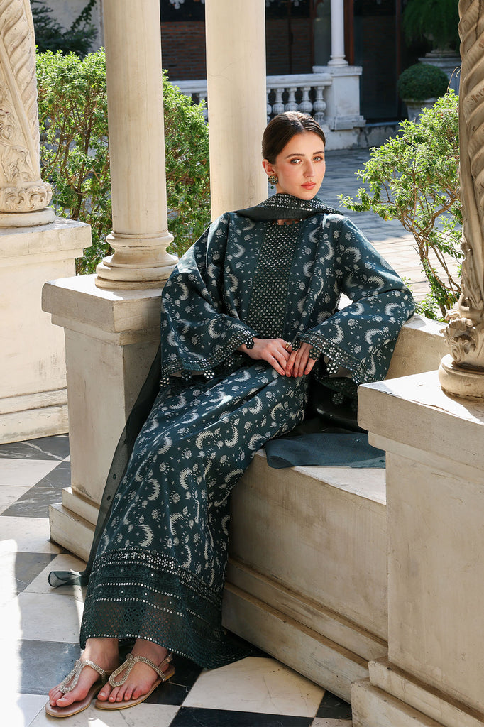 Cross Stitch | Eid Lawn Edit 26 |  TEAL SPRUCE