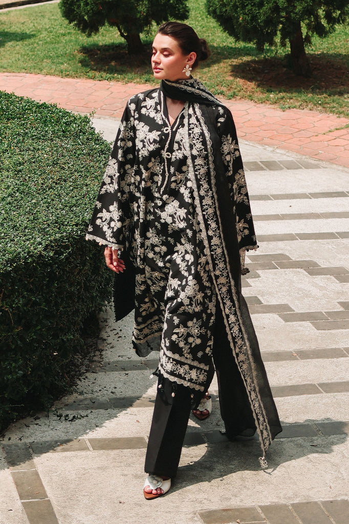 Cross Stitch | Eid Lawn Edit 26 |  OBSIDIAN BLOOM