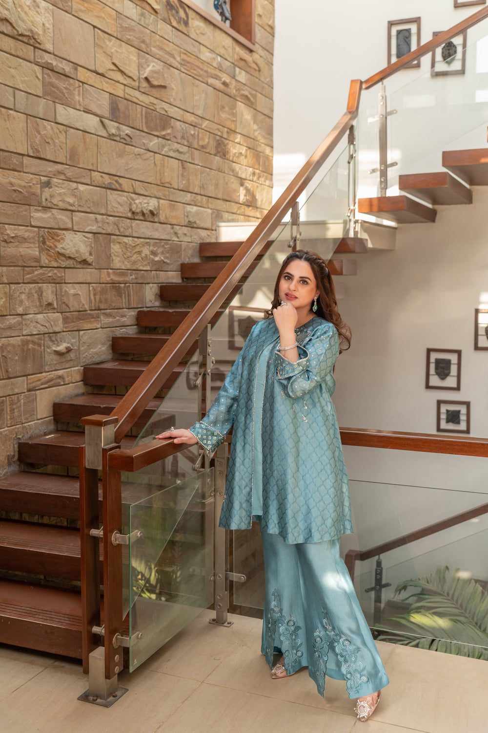 Wahaj M Khan | The Print Story |  Periwinkle Sheesha Jacket