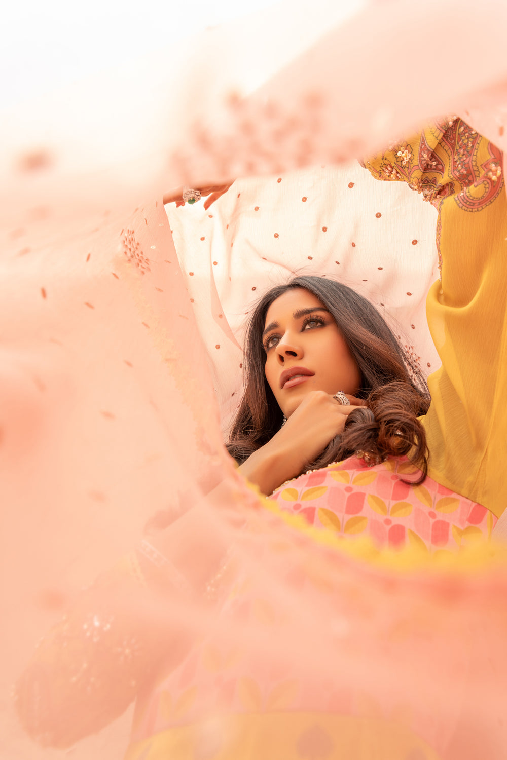 Wahaj M Khan | The Print Story |  Yellow Printed TPS Anarkali