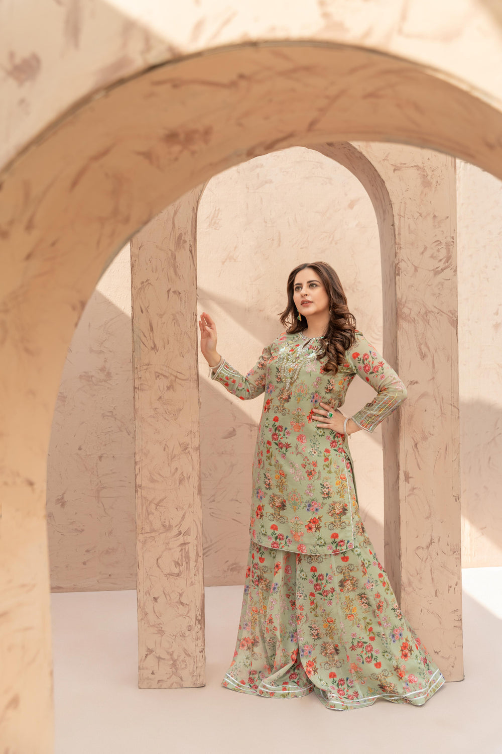 Wahaj M Khan | The Print Story | Sage Green TPS Outfit