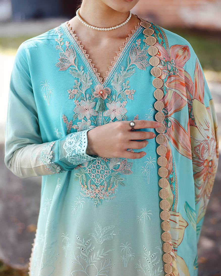 Mushq | Solace Ombre Chikankari | Whispered Dawn