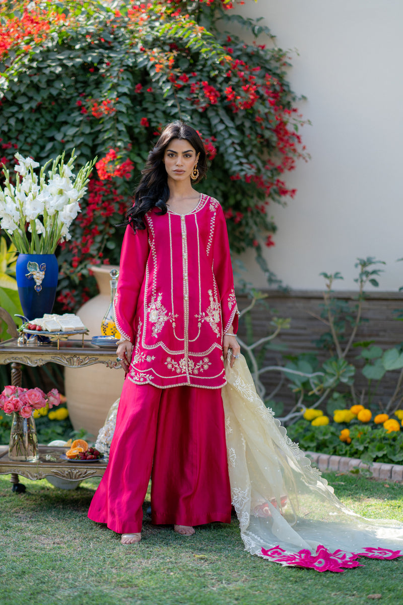 Wahaj M Khan | Pari Collection | Hotpink Sheesha Jacket