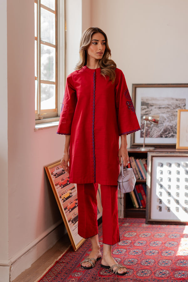 Sahar | Pret Essentials Winter 25 | Scarlet Flame