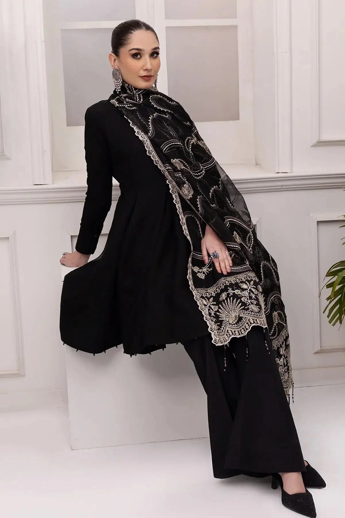 Alizeh | Formals Collection | Black Dress 3 piece - RTW1008