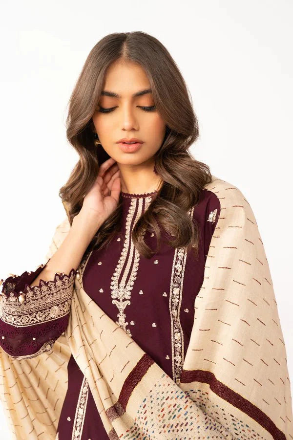 Alkaram | Shawl Collection | Maroon
