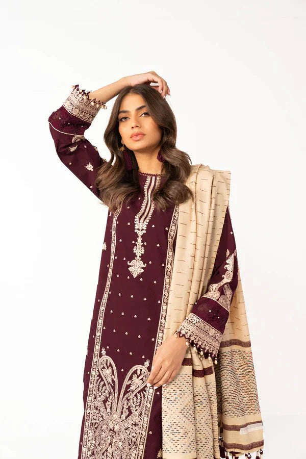 Alkaram | Shawl Collection | Maroon