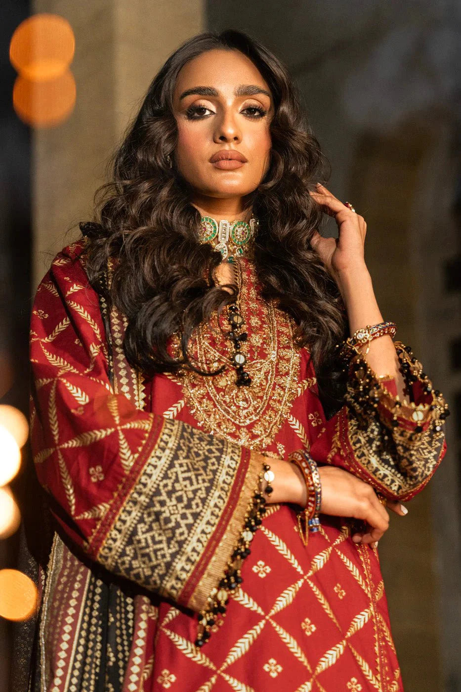 Alkaram | Spring Summer Festive 24 | Embroidered Cambric Red