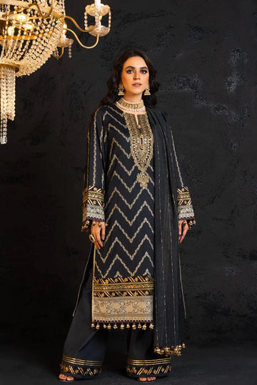 Alkaram | Spring Summer Festive 24 | Embroidered Dobby Black