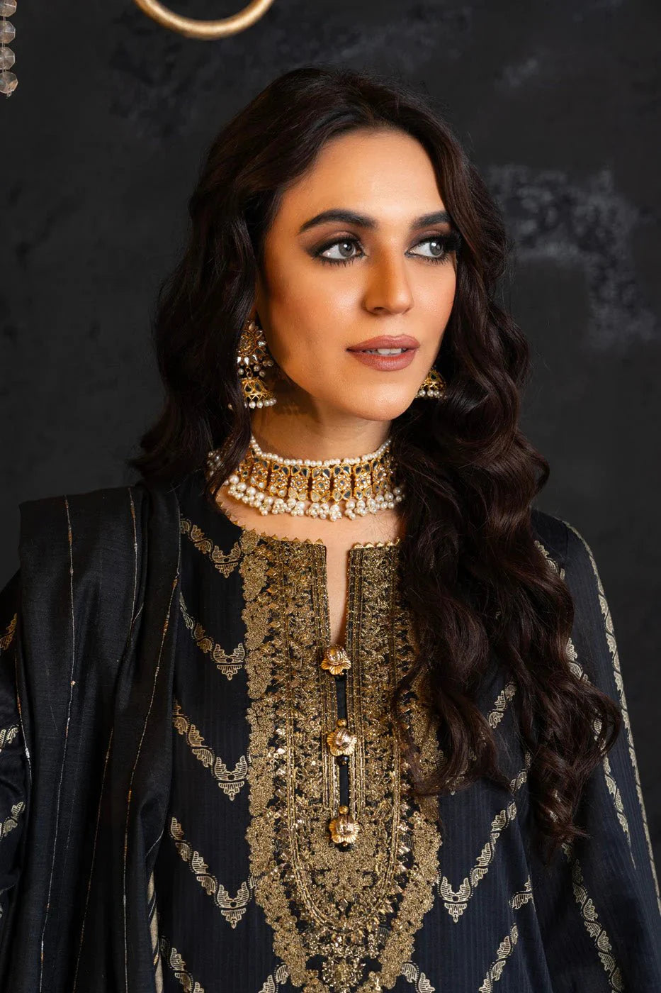 Alkaram | Spring Summer Festive 24 | Embroidered Dobby Black
