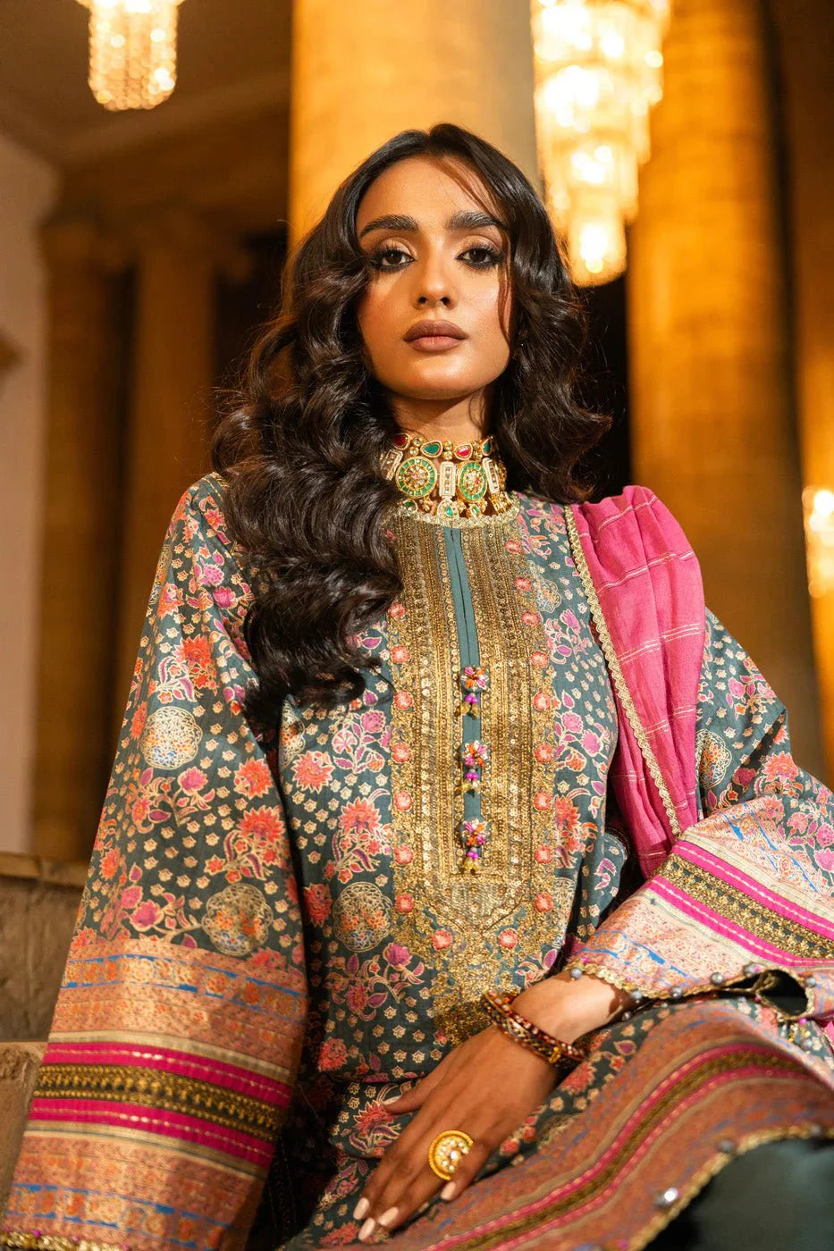 Alkaram | Spring Summer Festive 24 | Embroidered Dobby Bluish Grey