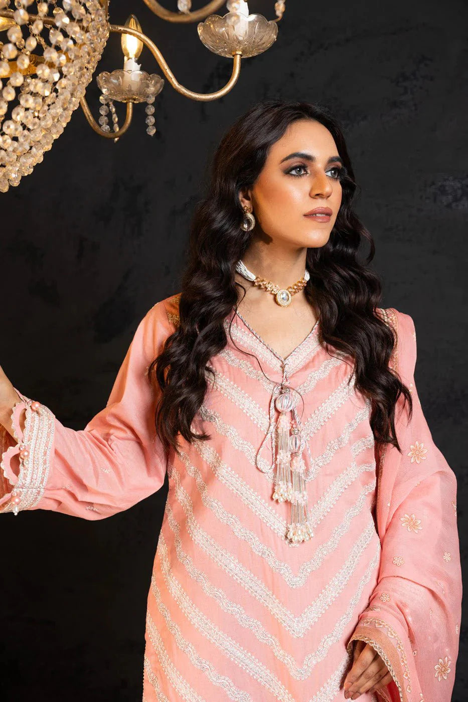 Alkaram | Spring Summer Festive 24 | Embroidered Lawn Light Pink