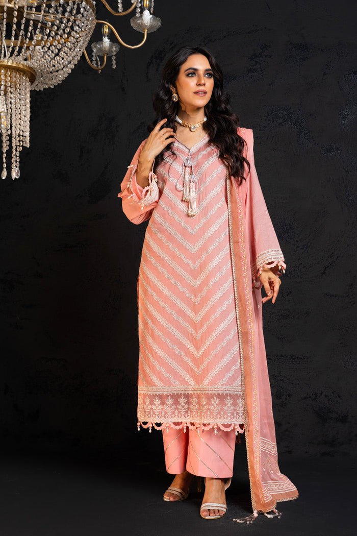 Alkaram | Spring Summer Festive 24 | Embroidered Lawn Light Pink