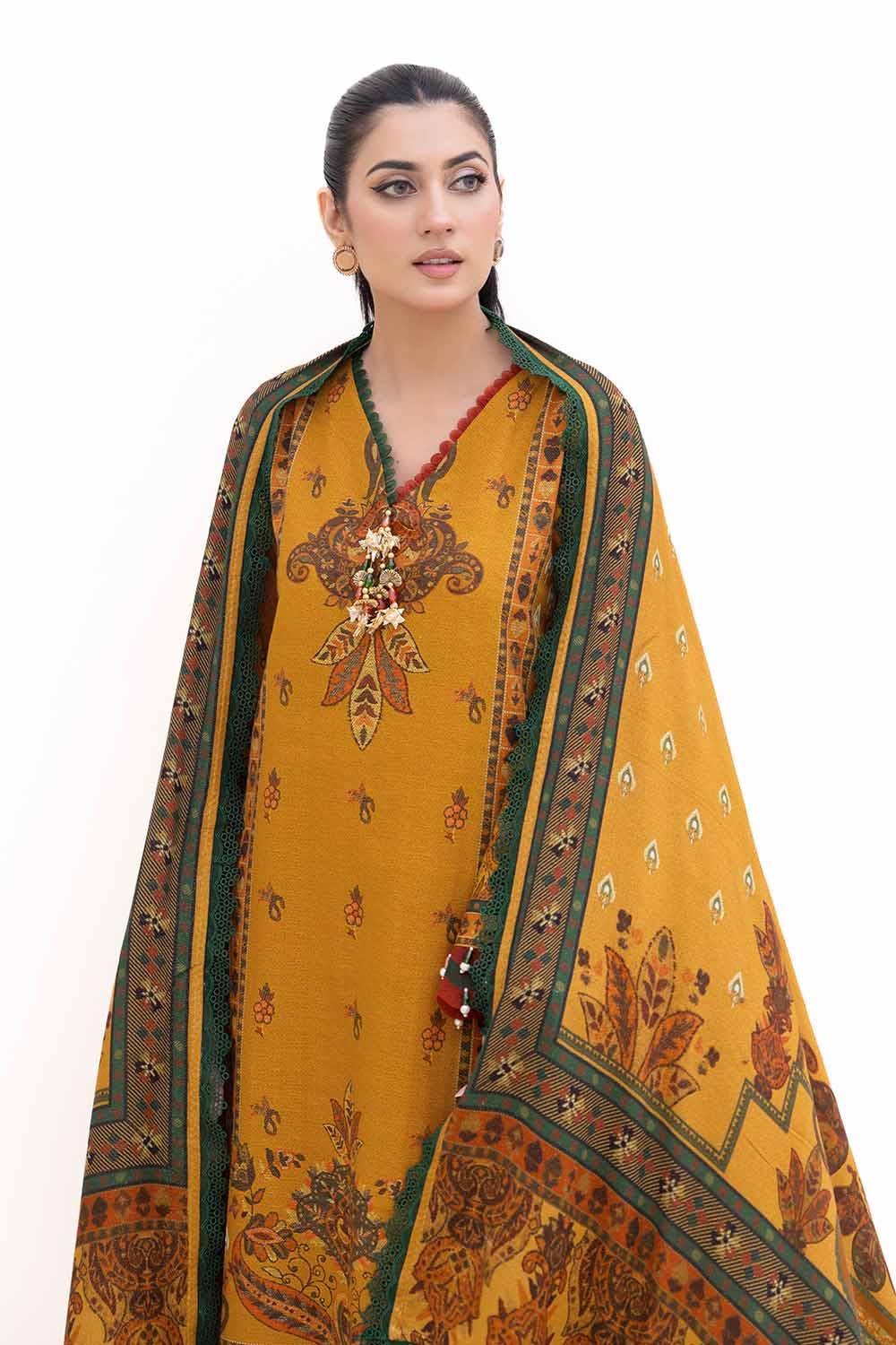 Gul Ahmed | Winter Collection 24 | Khaddar Suit with Printed Pashmina Dupatta AP-42037
