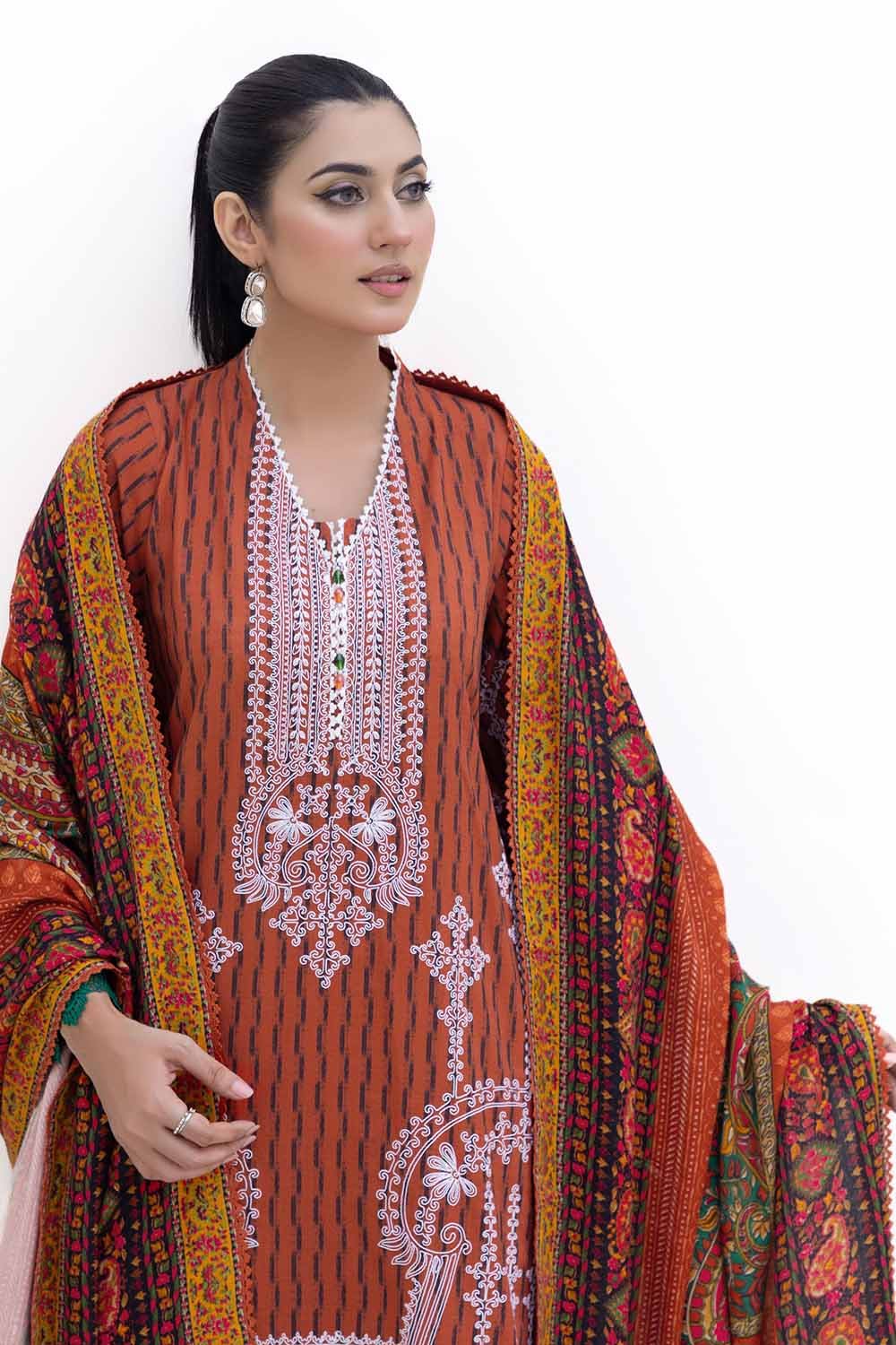 Gul Ahmed | Winter Collection 24 | Khaddar Suit with Printed Pashmina Dupatta AP-42048