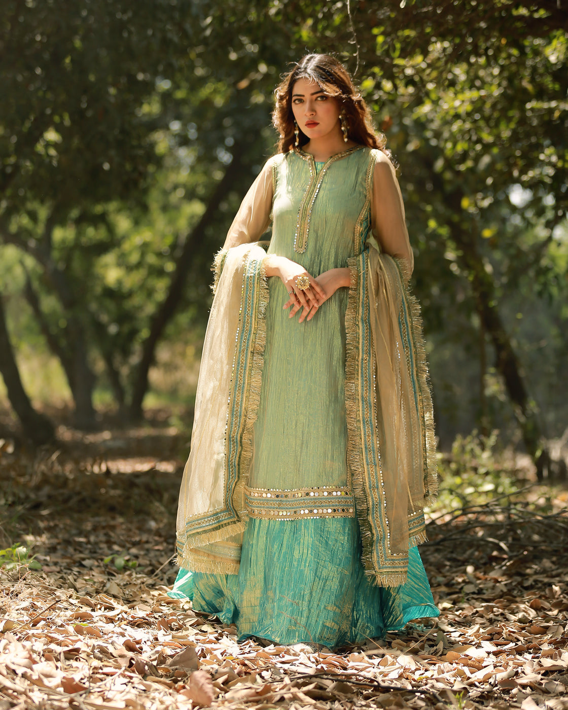 Zar | Formals Wear | Golden/Turquoise